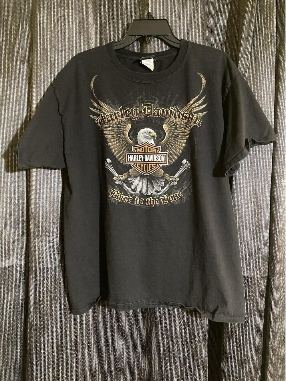 Harley-Davidson Men's Large Biker to the Bone Black T-Shirt - 2012 Waukon Iowa